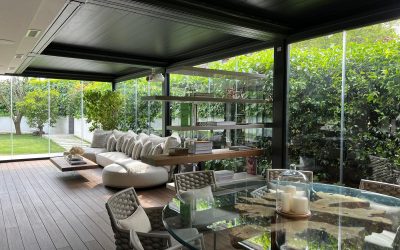 Pergola Bioclimatica con Vetrate Panoramiche a Roma zona Balduina – Copertura Spazio Esterno 40 mq